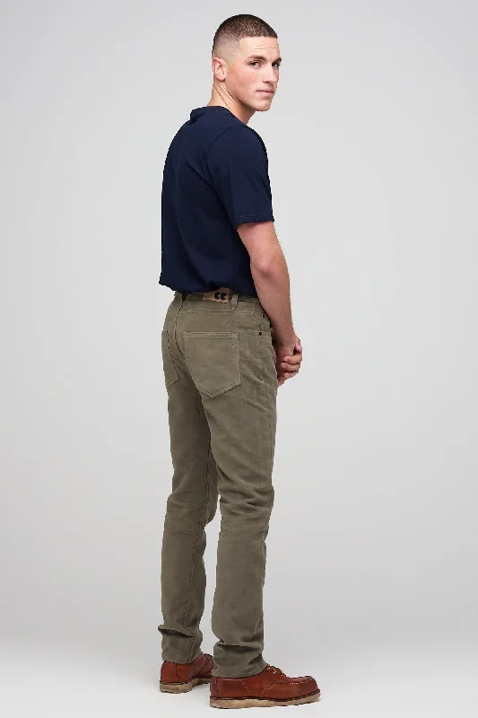 Men's Five Pocket Moleskin Jean - Olive