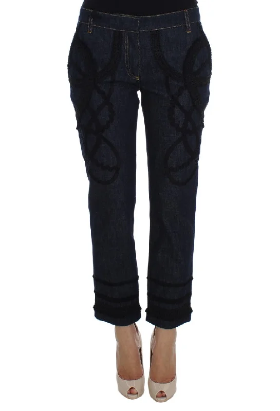 Dolce & Gabbana Embroide Capri Jeans for Elegant Women's Styling