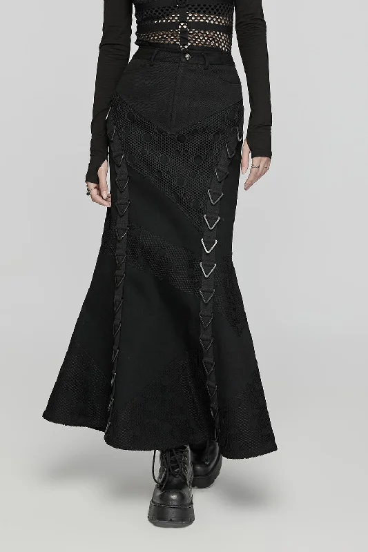 Trad Goth Fishnet Maxi Skirt