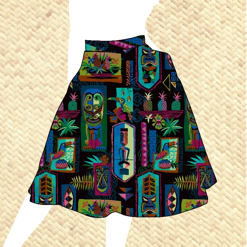 'Gateway to Tiki - Lush Canopy Edition' Aloha Skirt with Pockets - Ready to Ship!