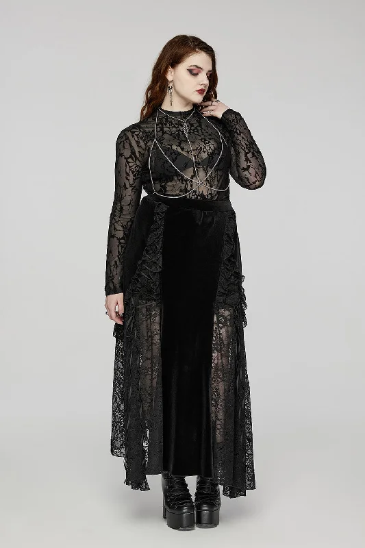 Nightfall Vampire Velvet Skirt [Plus Size]