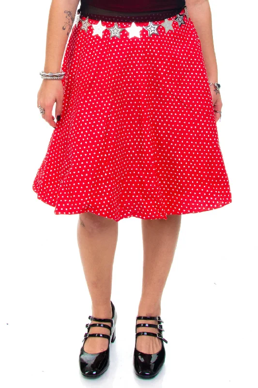 Vintage 90's Red Hearts Puffy Skirt - M/L