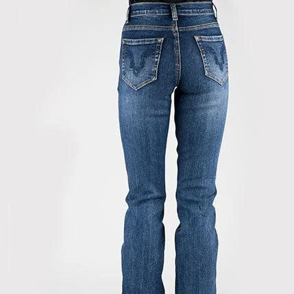 Stetson Women's No. 921 High Rise Western Flare Jean in Medium Dark Wash