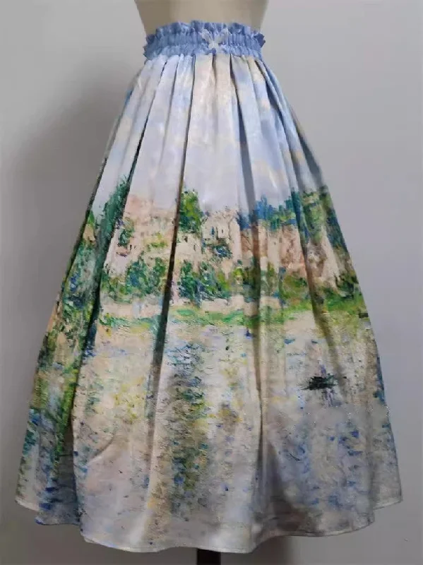 Vintage Remake Oil Painting Print Custom Made Skirt