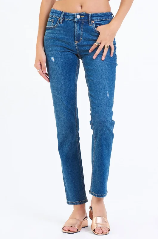 Blaire Slim Straight Denim Jeans In St. Tropez