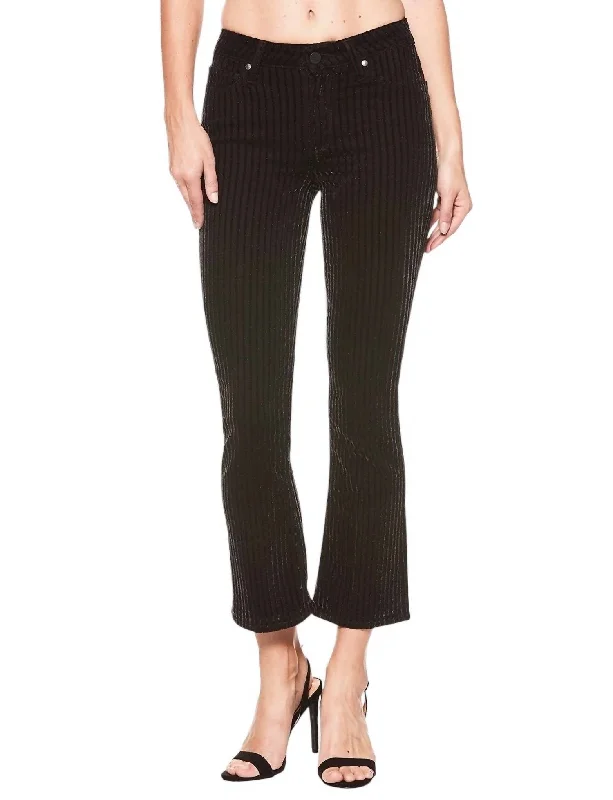 Colette Crop Flare Velvet Pants In Black