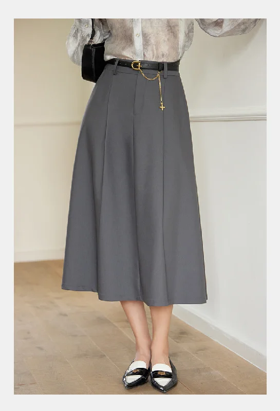 【Workwear】Long Skirt (with belt)