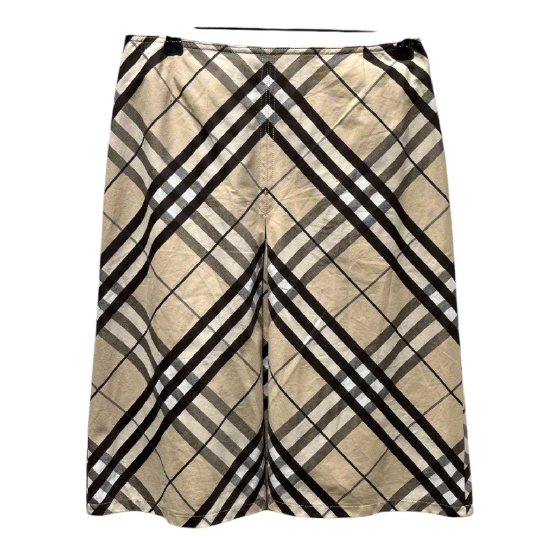 BURBERRY LONDON/Skirt/40/Beige/Cotton/Plaid/