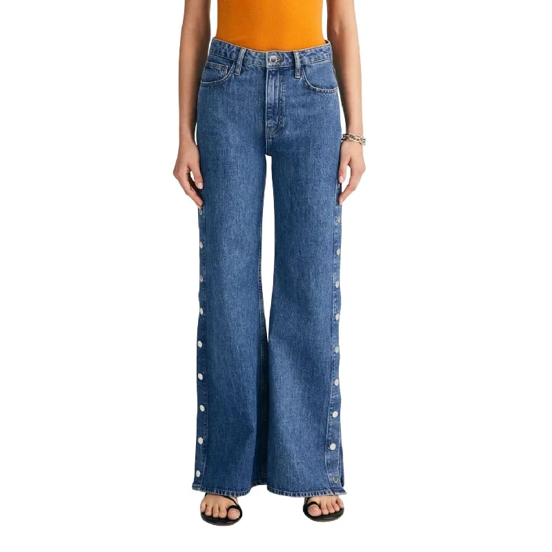 Nolan Side Snap Wide Leg Jean In Canal