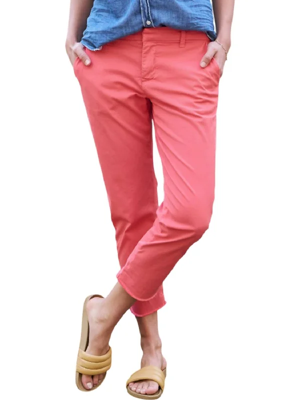 Italian Chino Pants In Flushed Pink