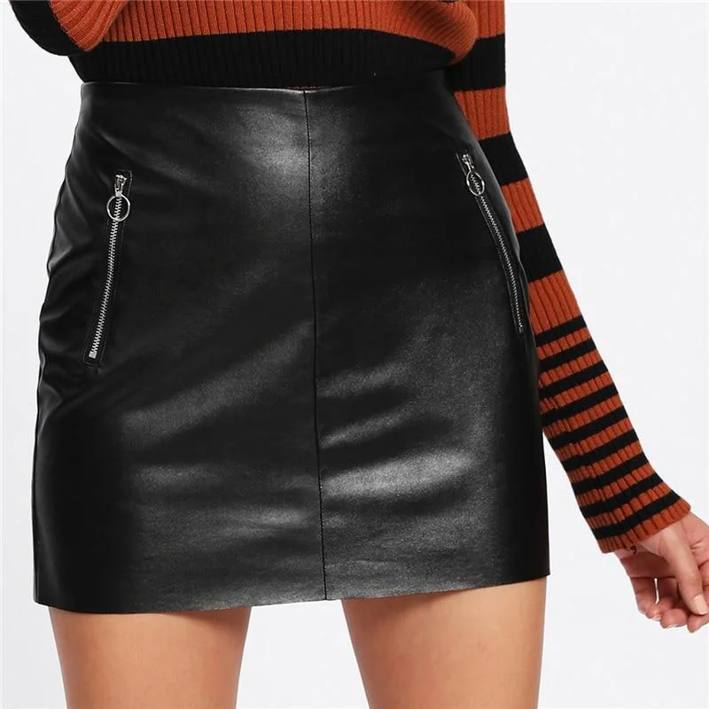 Leather It Up Mini Skirt