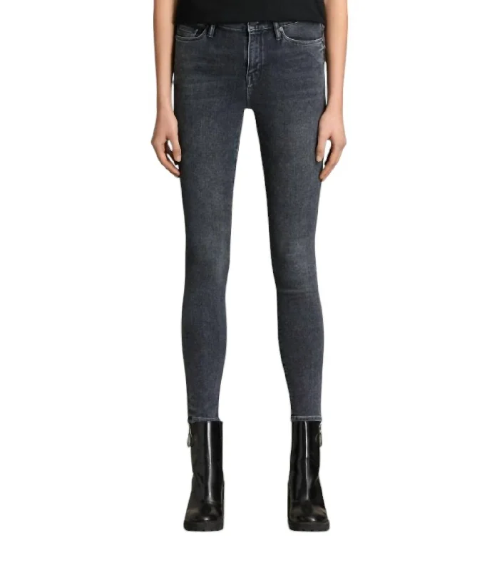 Eve Stretch Denim Skinny Jeans In Raven Black