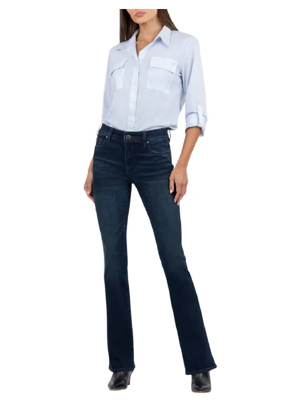 Natalie Mid Rise Bootcut Jeans In Leading Wash