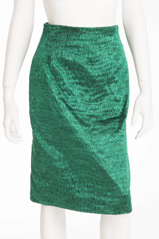 Rochas - Green Fur Pencil Skirt