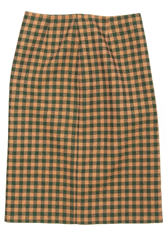 Prada - Brand New Pink and Green Plaid Skirt - IT 40