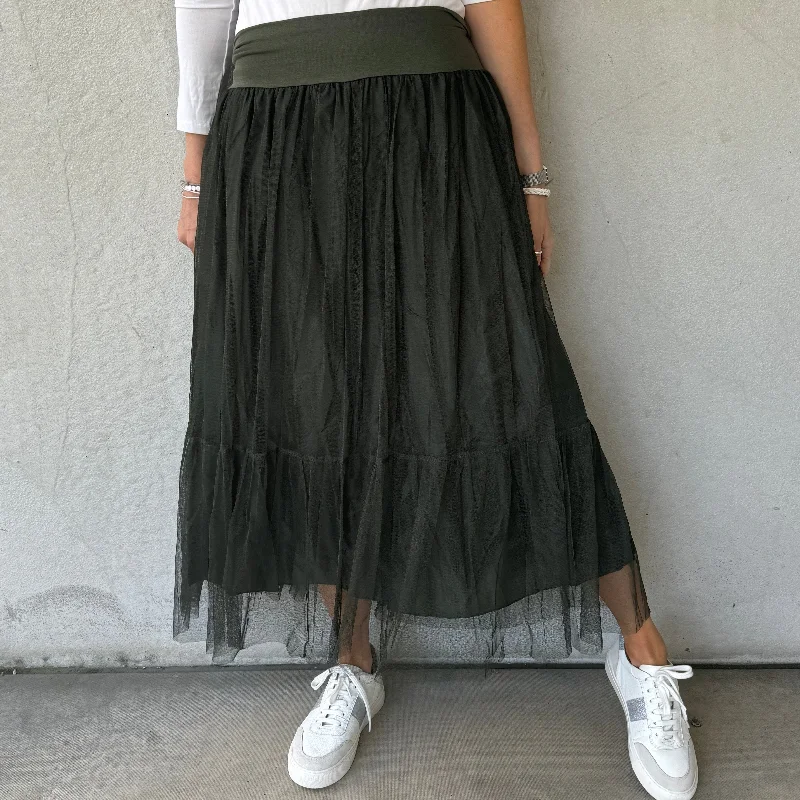 Keval KHAKI tulle skirt *NEW*