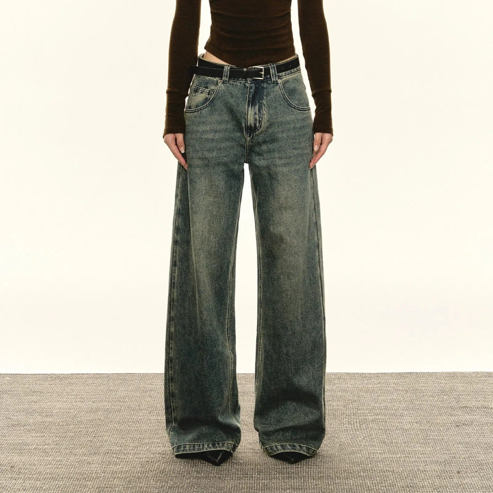 Classic High-Waist Flared Denim Jeans