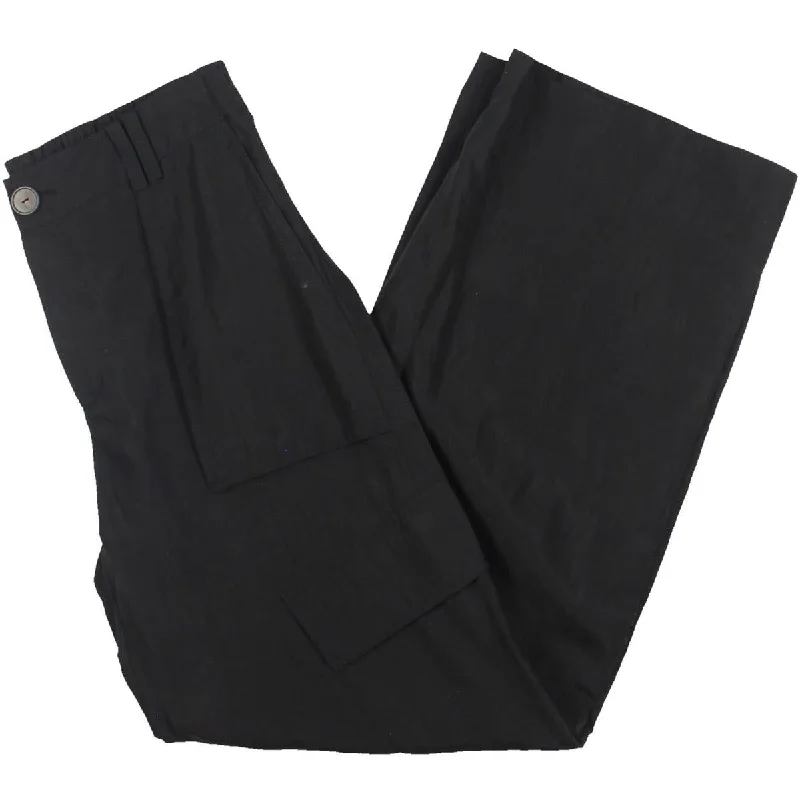 Womens Tencel Wide Leg Cargo Pants