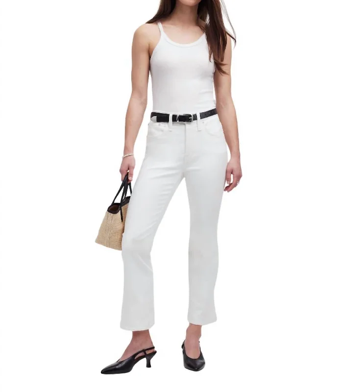 Petite Kick Out Crop Jeans In White