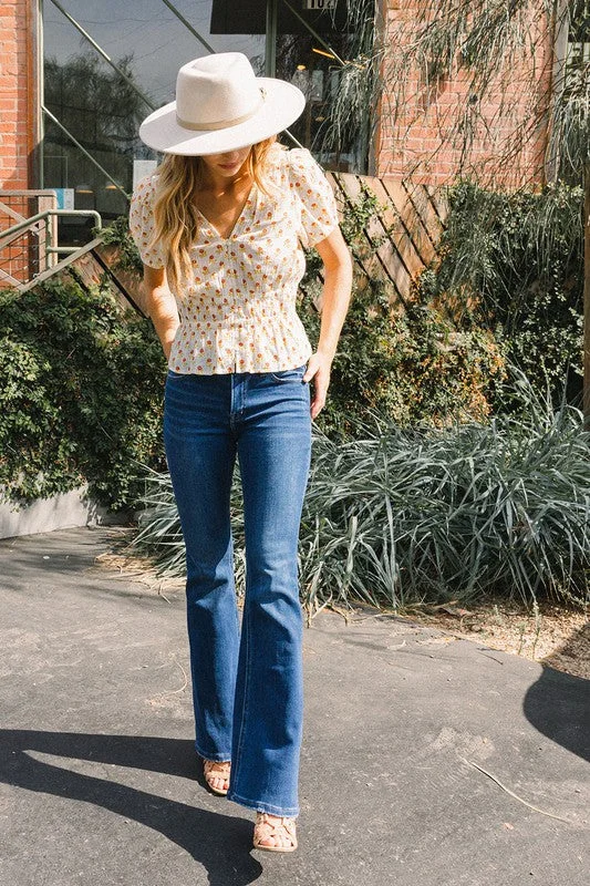 Mid Rise Flare Jeans