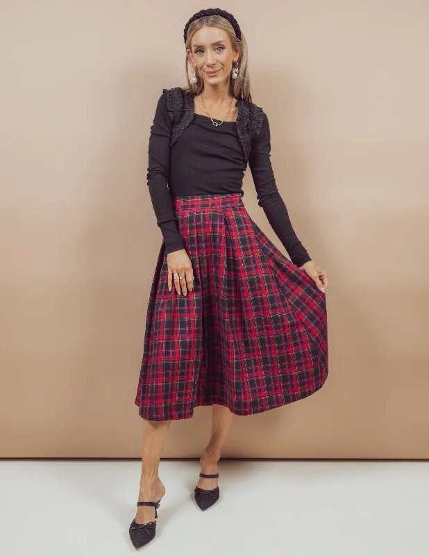 Kenzie Plaid Midi Skirt