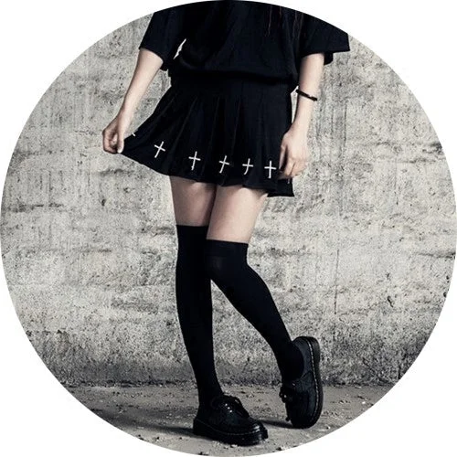 Retro cross pleated skirt YV40738