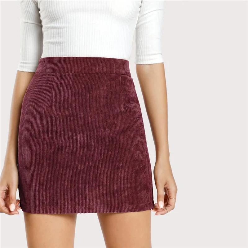 Corded High Wasted Mini Skirt