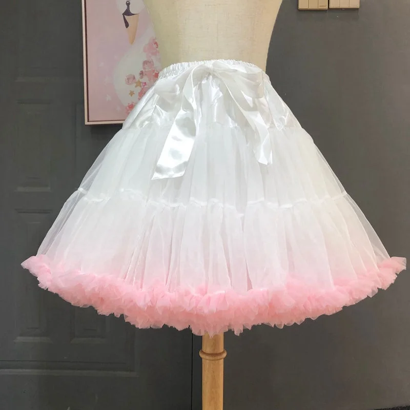 Lolita White Pink Cloud Puff Skirt yv43399