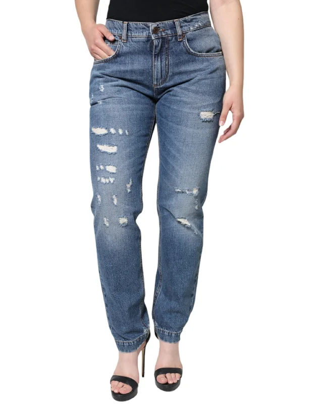 Dolce & Gabbana  Cotton Tatte Boyfriend  Women's Jeans