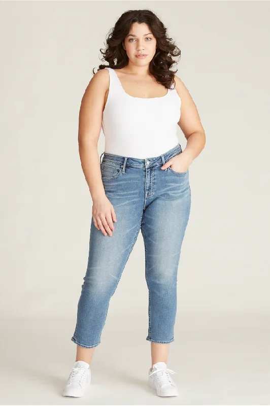 Marley Mid Rise Crop Skinny [Plus Size] - Medium Wash