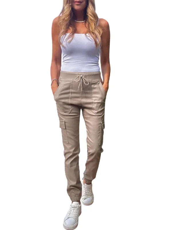 Gaya Cargo Pants In Taupe Domino