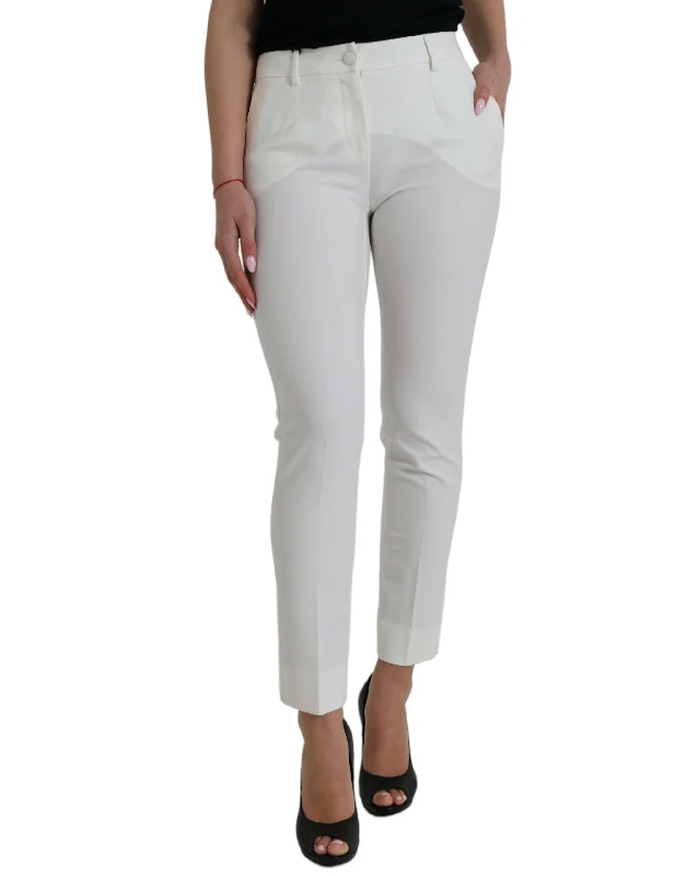 Dolce & Gabbana Elegant  Mid-Waist Tape Women's Pants